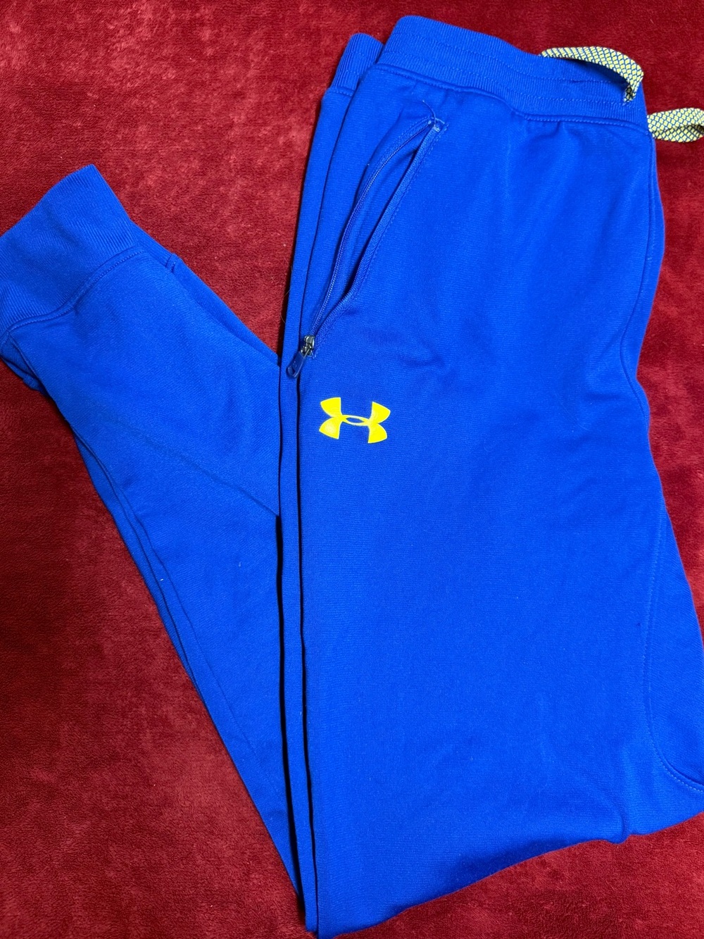Under Armour Royal Blue Joggers with Yellow Logo